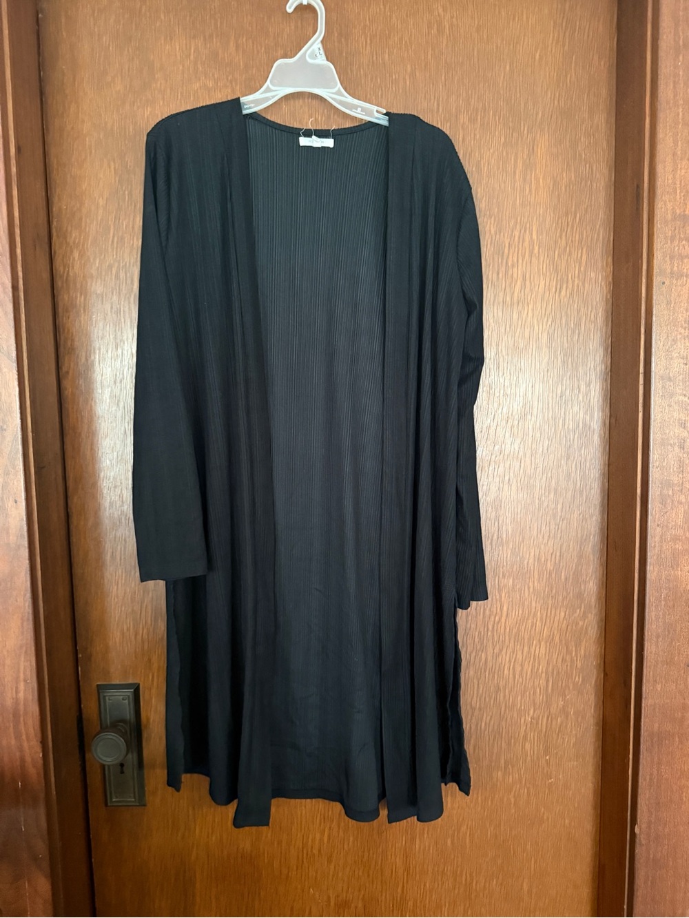 Maurices Black Open-Front Ribbed Cardigan